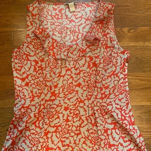 Banana Republic-Coral and Sleeveless Blouse-Size 6